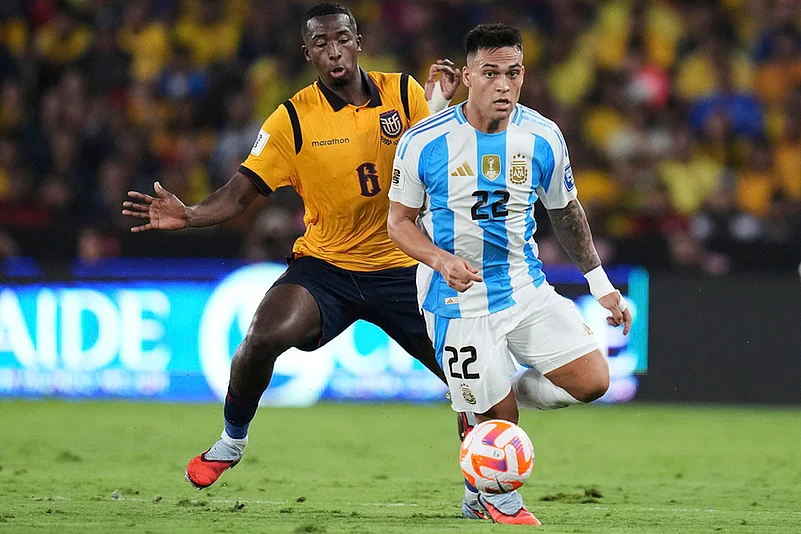 FIFA World Cup CONMEBOL qualifying soccer match Ecuador vs Argentina_Lautaro Martinez