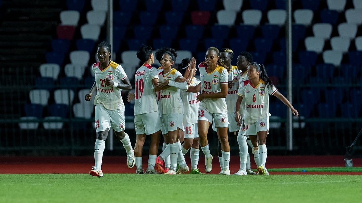 | Photo: AIFF Media : East Bengal women's team in action in the AFC Women's Champions League 2025-26 preliminary rounds.