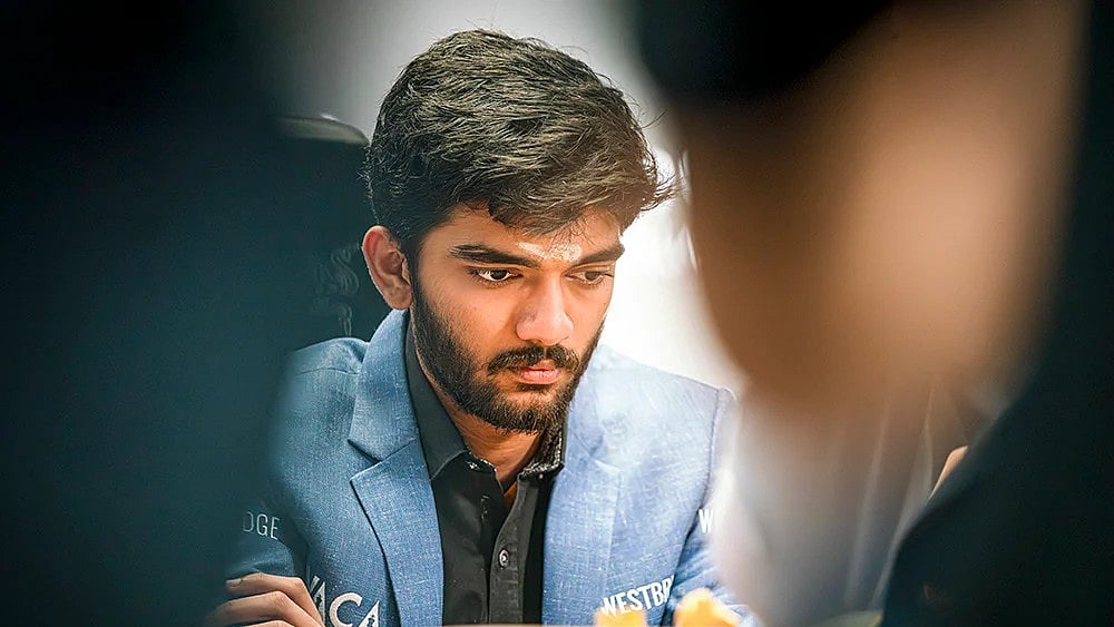 | Photo: FIDE/Eric Rosen via PTI : Grand Swiss Chess: Gukesh Suffers Hat-trick Of Defeats After Loss To 16-Year-Old