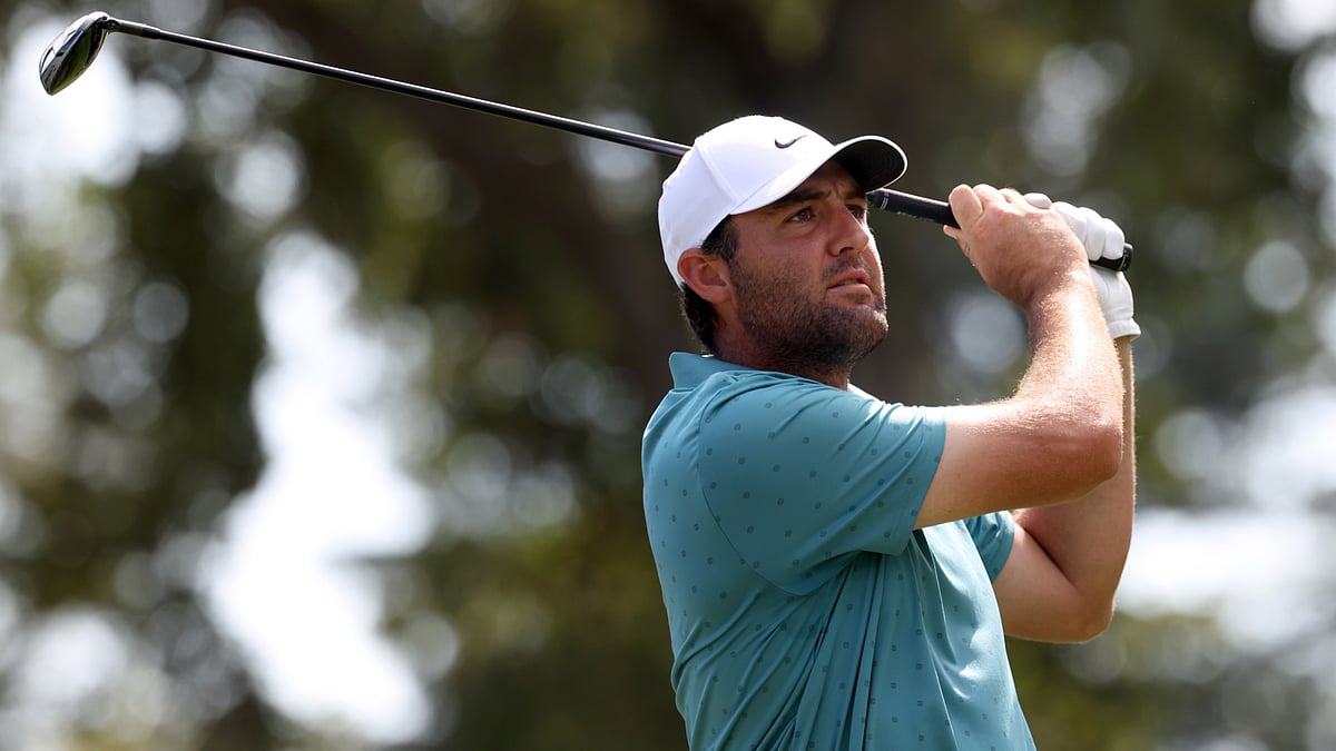 Scottie Scheffler pictured during his first round at Napa