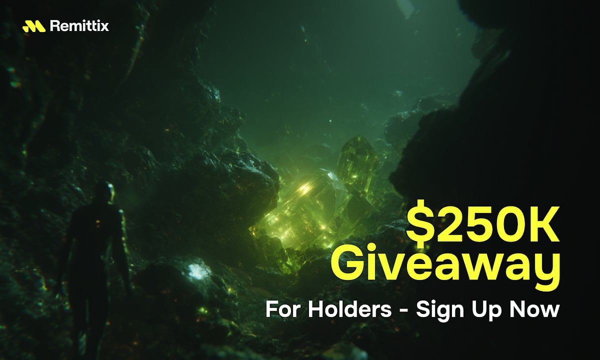 Remittix $250K Giveaway promotion for holders to sign up now