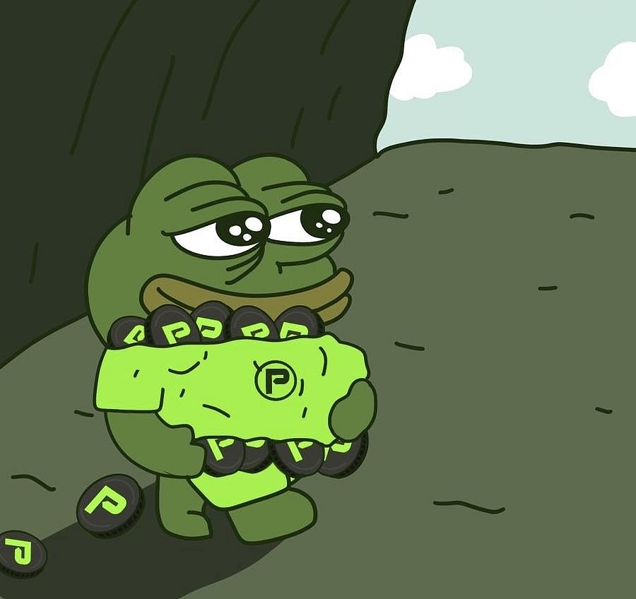 Cartoonish illustration pepe holding pepenodes in his tshirt