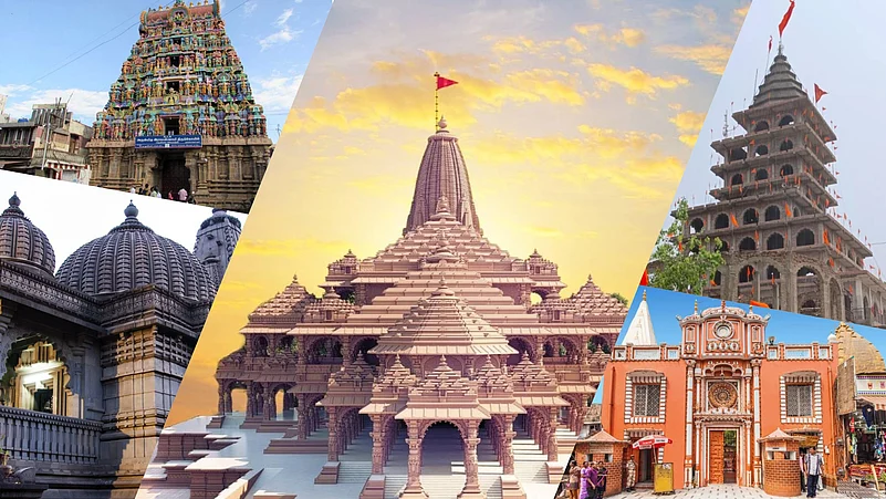 photo collage of different Ram temples