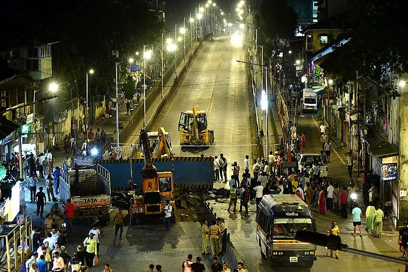 Demolition of Elphinstone Bridge in Mumbai