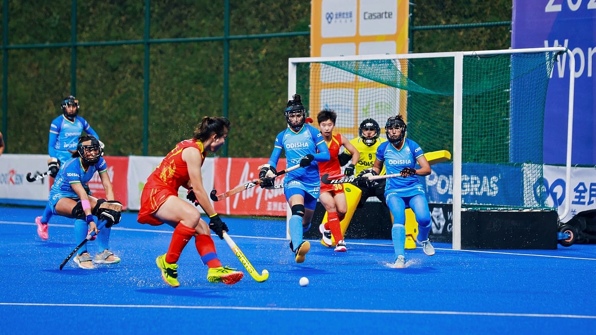 Hockey India : Action from the India vs China, Women's Hockey Asia Cup final in Hangzhou.
