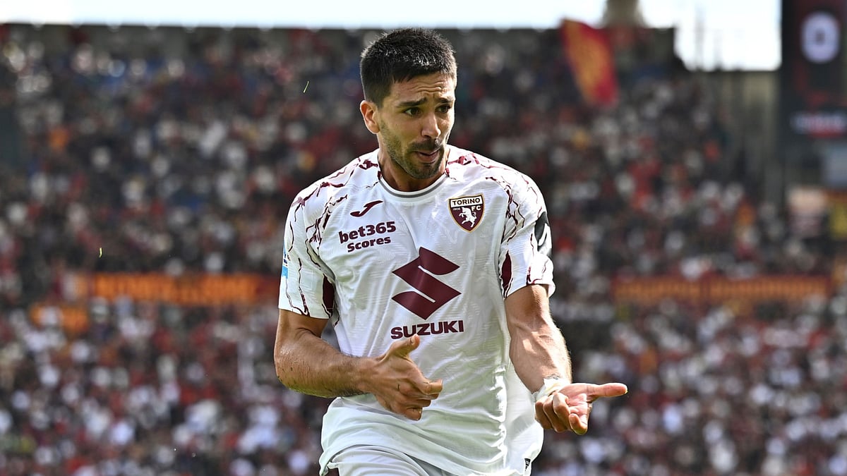 Simeone celebrates his winner for Torino