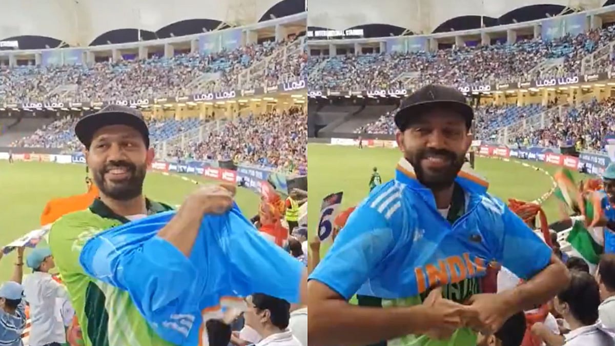Asia Cup 2025: Pakistan Fan Changes Jersey To India Mid-Match, Watch Video - X/ PathanBhaiii