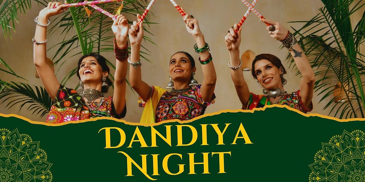 Dandiya Night 2025 at Gymkhana Club poster.