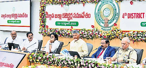 Andhra Pradesh Chief Minister N. Chandrababu Naidu at collectors conference