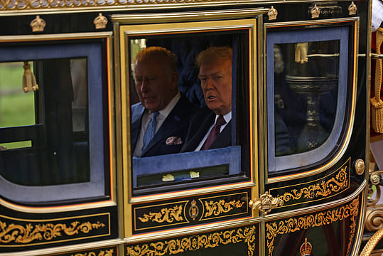 Trump Meets King Charles Amid 'Dump Trump' Chants On London Streets