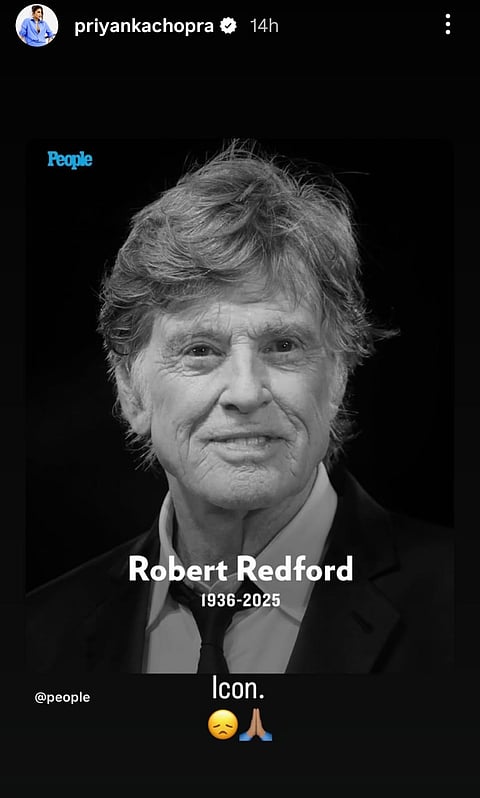 Priyanka Chopra's post on Robert Redford
