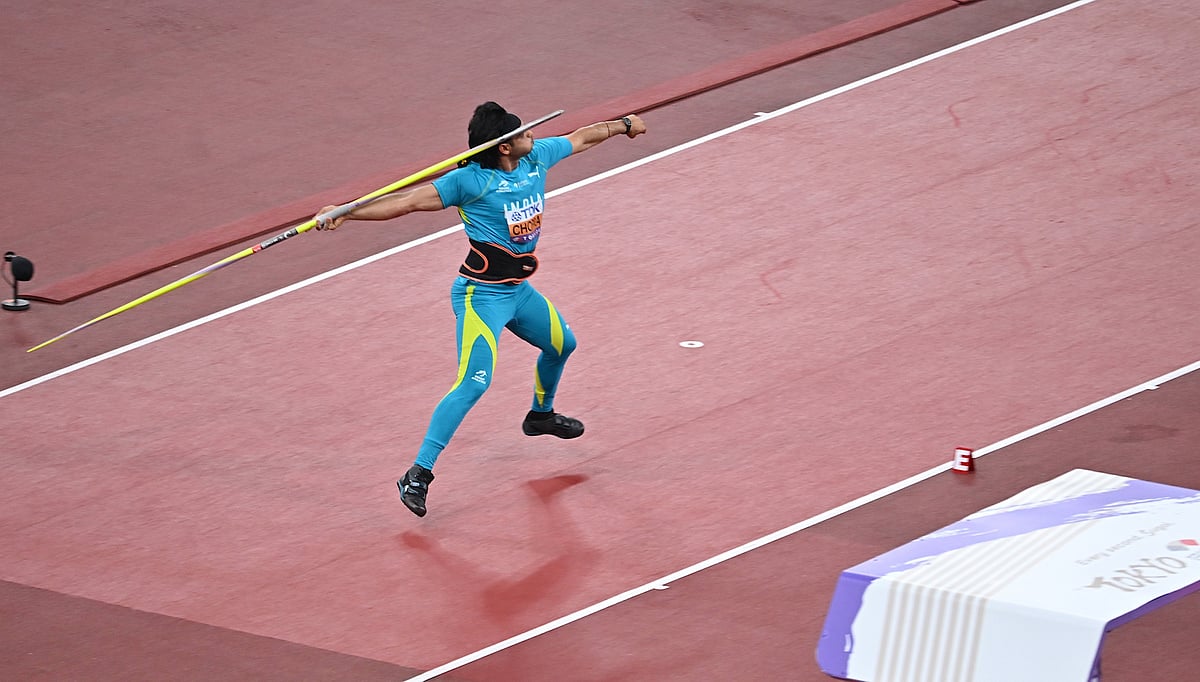 | Photo: X/afiindia : Neeraj Chopra competing in the World Athletics Championships 2025 javelin throw Group A qualifiers in National Stadium, Tokyo, on September 17, 2025.