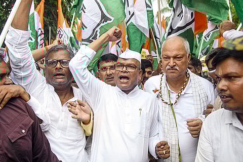 Congress protest in Patna