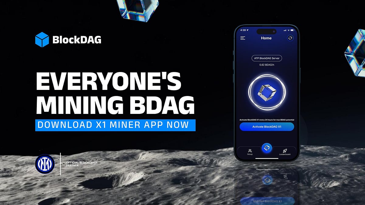 BlockDAG ad promoting BDAG mining on X1 app