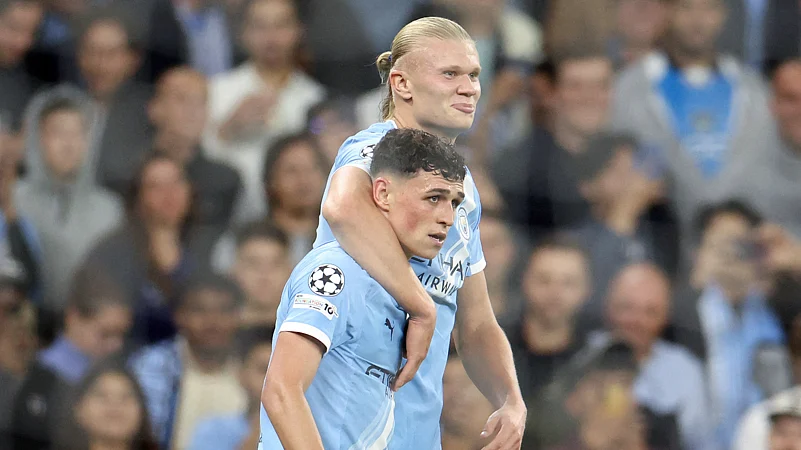 Manchester City vs Napoli UEFA Champions League 2025-26 Erling Haalnd Phil Foden