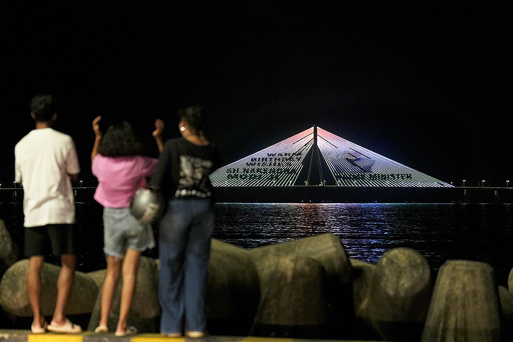 Bandra-Worli Sea Link illuminated