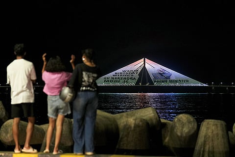 Bandra-Worli Sea Link illuminated