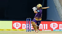 File : Rinku SIngh in action for Kolkata Knight Riders In Indian Premier League 2025.