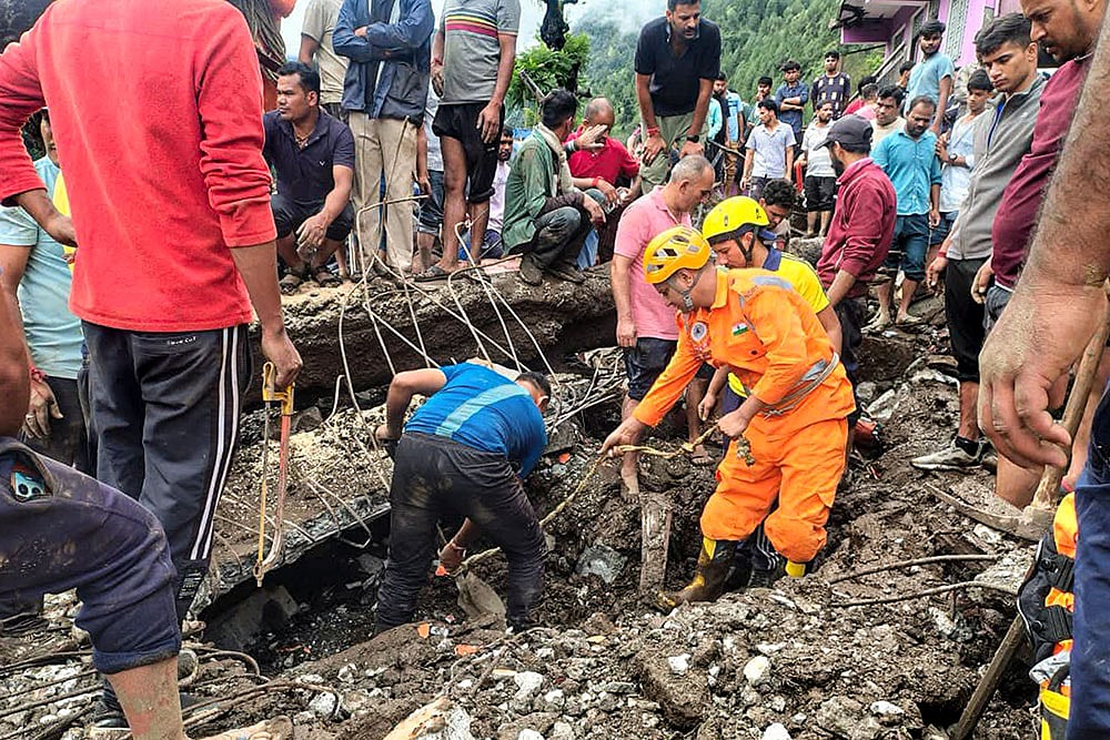 | Photo: @chamolipolice/X via PTI : Chamoli Cloudburst
