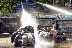 | Photo: PTI : Kerala Students Union's protest