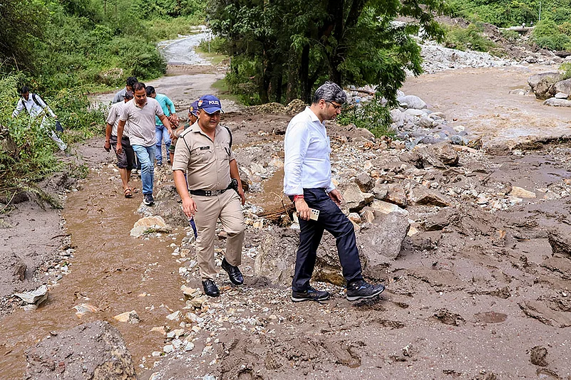 landslide triggered by heavy rains in Uttarakhands Chamoli