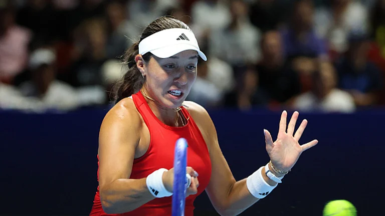 Jessica Pegula in action at the Billie Jean King Cup 2025. - null