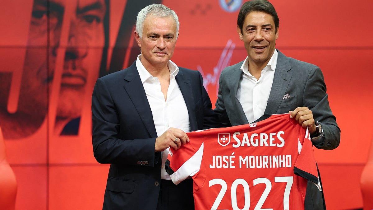 Benfica president Rui Costa welcomes Jose Mourinho back to the club