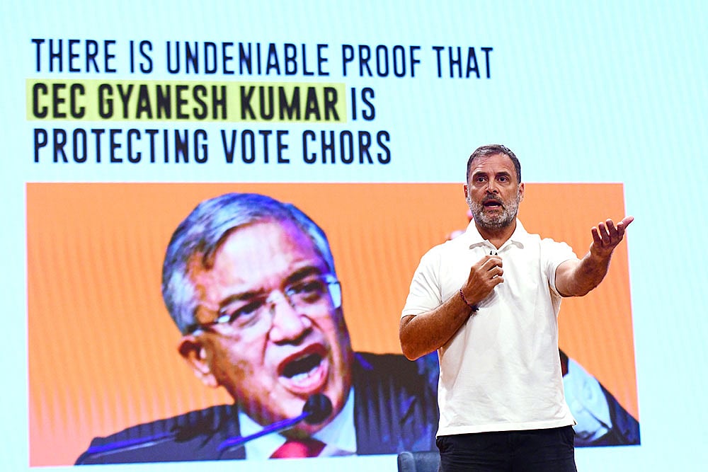 | Photo: AP : Rahul Gandhi's press conference