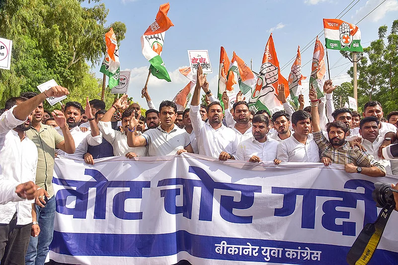 Congress protest in Bikaner