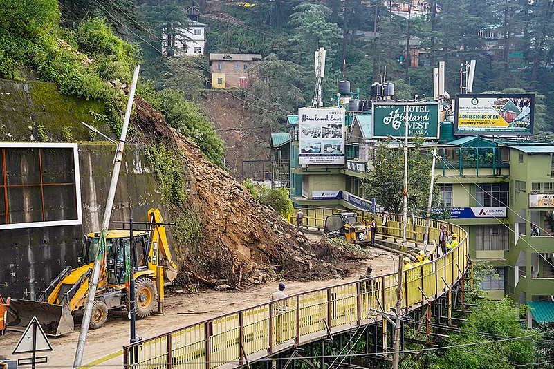 Restoration work underway after landslide in Shimla