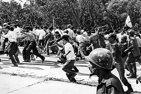Scuffle between Nepal student union and security personnel in 1995