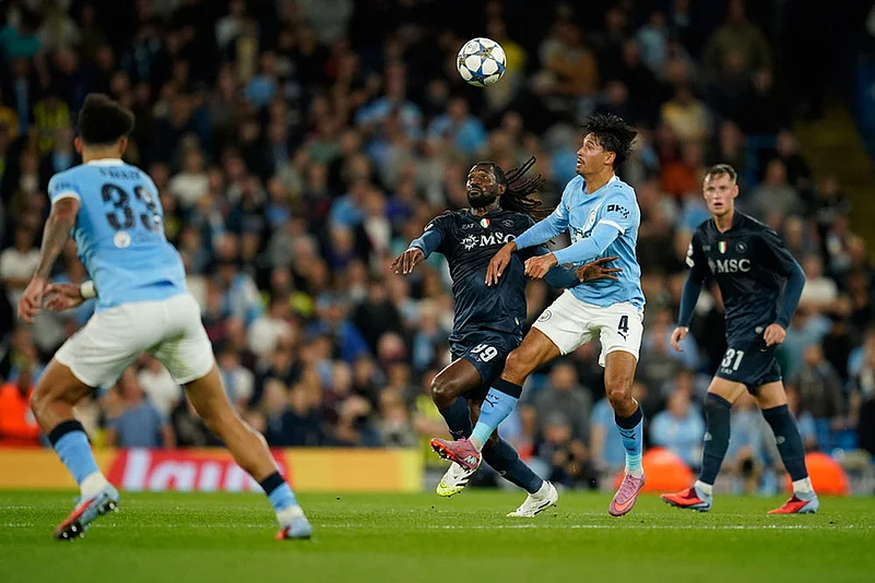 Champions League Soccer Match: Manchester City vs Napoli