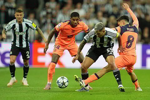Britain Soccer Champions League: Newcastle United vs FC Barcelona