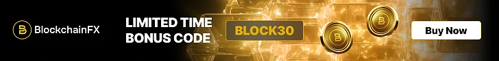 BlockchainFX crypto ad with Bonus code BLOCK30 Buy Now