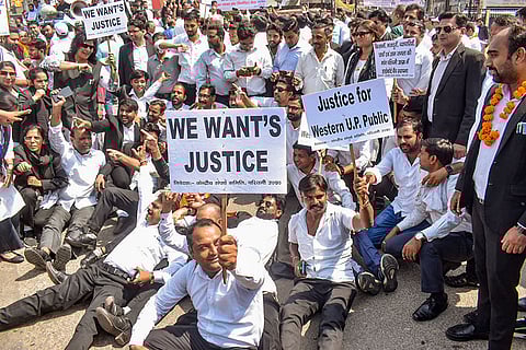Advocates protest in Meerut