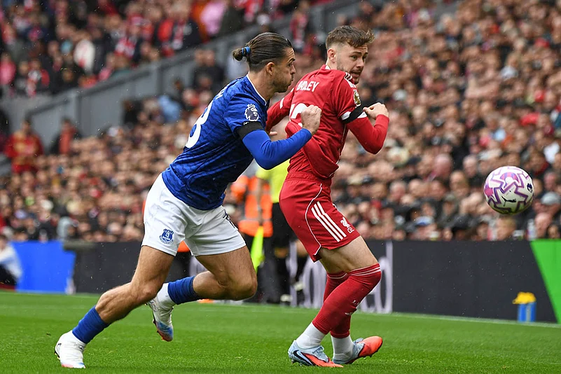 English Premier League 2025-26 Liverpool and Everton EPL Soccer photos: Conor Bradley