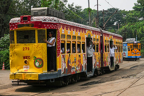 Commuters take a Tram ride in Kolkata
