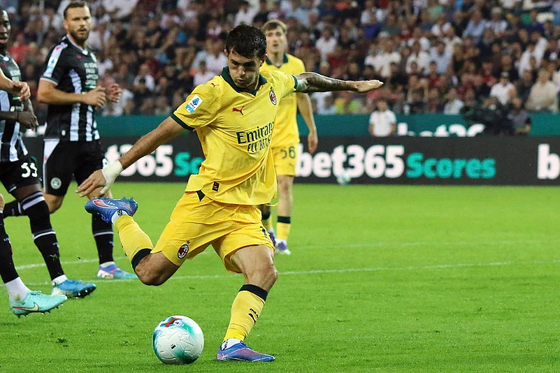 Italy Soccer Serie A 2025-26 Udinese Vs AC Milan match pics_ Christian Pulisic