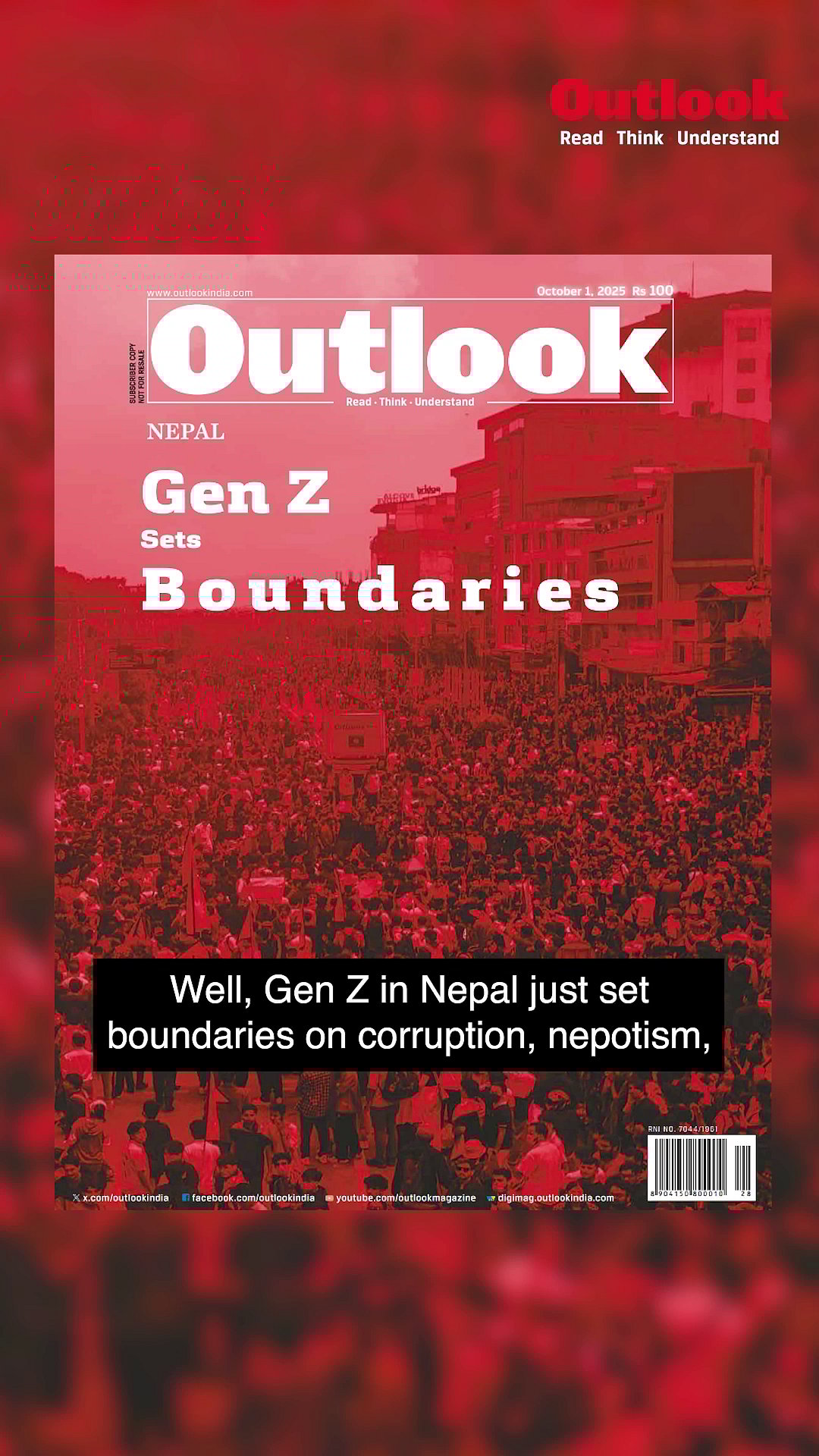 Nepal GenZ Outlook Magazine Cover