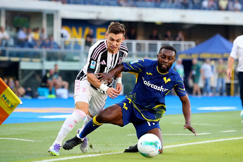 Italy Soccer Serie A 2025-26 Hellas Verona vs Juventus match pics_Francisco Conceicao