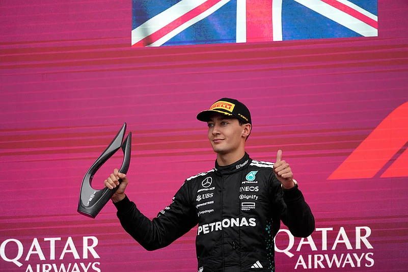 2025 Azerbaijan Formula One Grand Prix Auto race in Baku photos_Mercedes driver George Russell