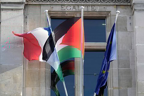 France Palestinian Flags