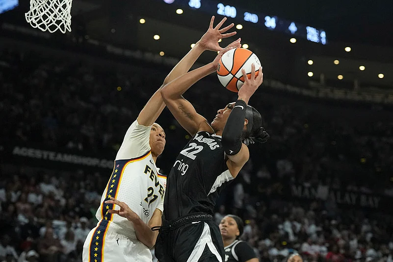 WNBA Playoffs Semifinals series, Game 1 Indiana Fever vs Las Vegas Aces_ Aja Wilson