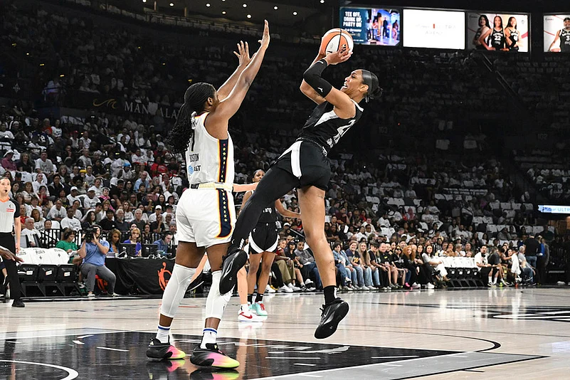 WNBA Playoffs Semifinals series, Game 1 Indiana Fever vs Las Vegas Aces_Aja Wilson