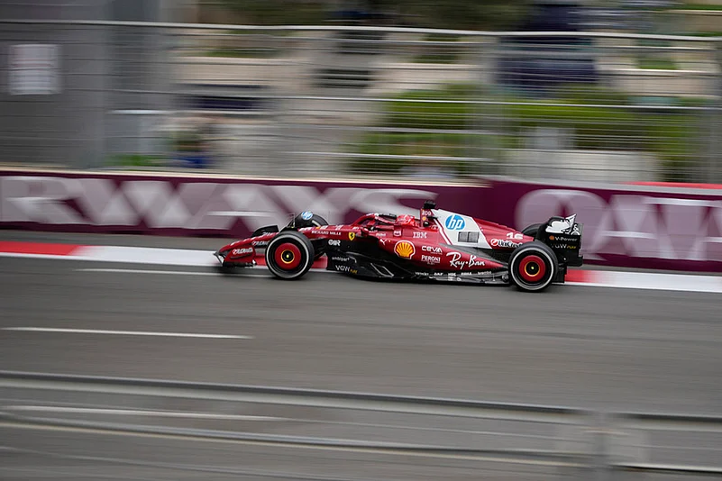 2025 Azerbaijan Formula One Grand Prix Auto race in Baku photos_Ferrari driver Charles Leclerc