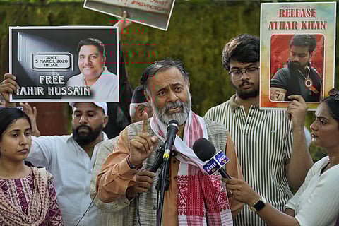 Yogendra Yadav at JNUSU Protest, Jantar Mantar