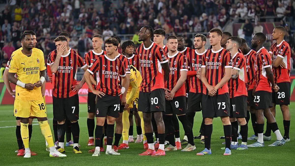 AC Milan after their defeat in the Coppa Italia final to Bologna in 2024-25