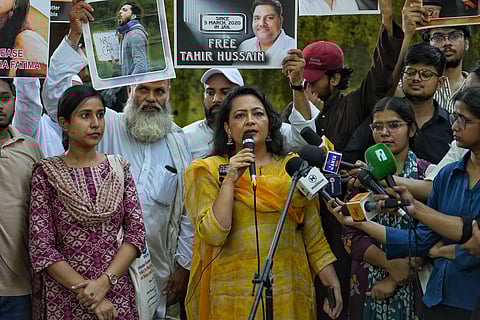 Arfa Khanum Sherwani at JNUSU Protest, Jantar Mantar