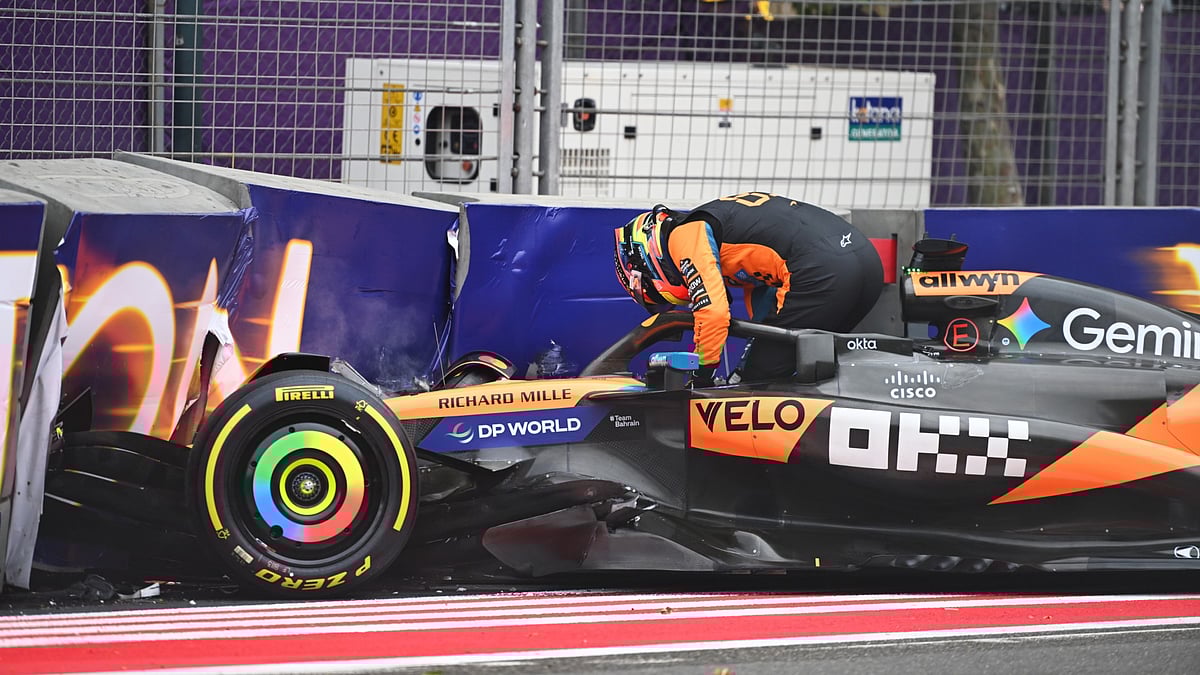 Oscar Piastri crashed on the opening lap of the Azerbaijan Grand Prix