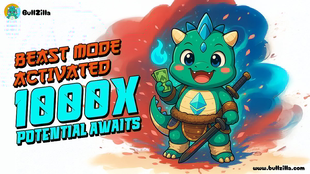 BullZilla dragon mascot with sword holding cash